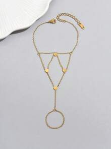 LIEBEIRIS 1条18K镀金极简网状心形不锈钢手链，适合女士日常佩戴和作为礼物 - 金黃色 - 查看 4