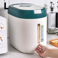 1pc Home Multifunctional Rice Storage Tank, Home Moisture-proof Thickened Rice Bucket, Sealed Rice Storage Box, Large-capacity Rice Bucket, Food-grade Insect-proof Rice Bucket - Green - View 9