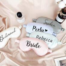Personalized Eye Mask, Bridesmaid Gift, Customized Sleep Mask, Valentine's Day Gift, Bridal Party Gift, Personalized Wedding Gift, Satin Eye Mask, Bachelorette Party Gift, Suitable For Gifting To Girlfriend, Bride, Bridesmaid, Mother, Family And Friends, Best Gift Choice. - Multicolor - View 6