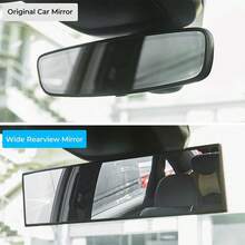 Universal 11.81 Inch Panoramic Convex Real View Mirror For Car SUV Trucks Reversible Passengers High-Quality Glass Anti-Fall Design Easy Install Rearview Mirror - A - Xem 2