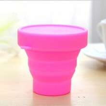 1pc 170ml Mini Silicone Folding Bottle Adult Portable Reusable Plastic Cups Outdoor Travel Gym Water Bottle Motivational Drinking Bottle - (杯身+杯蓋) - 查看 7