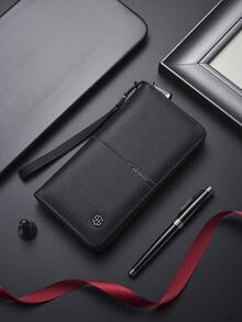 Men's Soft Leather Clutch Bag, Large Capacity Business Handbag, Gift For Father/Boyfriend - Multicolor - View 16