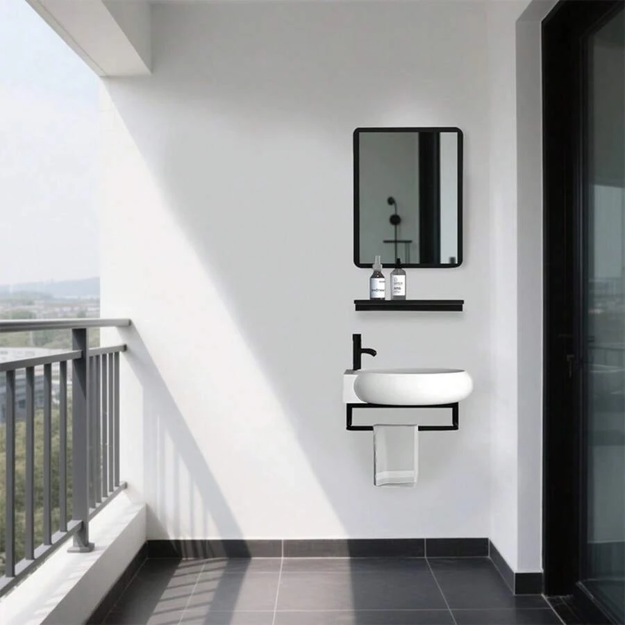 Lavabo Con Soporte De Espejo Para Colgar Toallas Para Baño - Multicolor - Ver 1