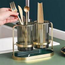 1set Metal Tableware Organizer, Knife Fork Spoon Table Set, Party Kitchen Dining Table Utensil Storage - Clear - View 7