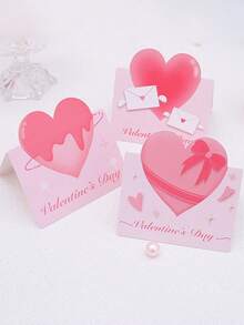 6 tấm thiệp chúc mừng Ngày Valentine lãng mạn, những lời nhắn yêu thương dành cho chồng, vợ, bạn trai, bạn gái, thiệp hình trái tim 3D. - Nhiều màu - Xem 4