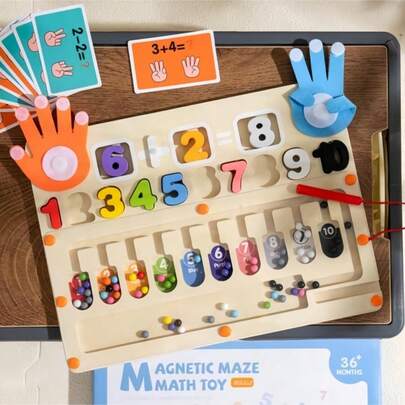 2-In-1 Early Education Numeric Teaching Aids, Bead Counting Math Learning Finger Counting Toys, Children's Educational Toys