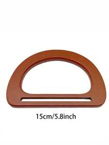 2pcs D-Shaped Wooden Wallet Handle, Durable Bag Grip Accessory Suitable For DIY Woven Straw Beach Bags And Handbags - Multicolor - View 4