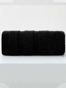 1pc/3pcs Set Modern Minimalist Solid Stripe Cotton Bath Towel | Super Soft, Highly Absorbent, Quick Drying Sauna Towel, Non-Shedding, Lightweight, Available Size: 34x75cm Bath Towel/70x140cm Bath Towel/34x34cm Face Towel, Durable Bathroom Essentials, Couples Gift - Black - View 10