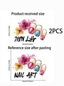 1 pieza/2 piezas Pegatinas de pared florales adhesivas - Vinilo, decoración del hogar extraíble, adecuadas para dormitorio, vestidor y salón - Multicolor - Ver 5