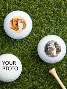 Customized Photo And Name Golf Balls - Double-Sided White Personalized Golf Balls, Single Or Double-Sided Printing, Durable, Customizable, Suitable For Men And Women, Father's Day, Valentine's Day Gifts, Souvenirs, Unique Design, High-Quality Printing, Tournament Fitment. - Multicolor - View 4