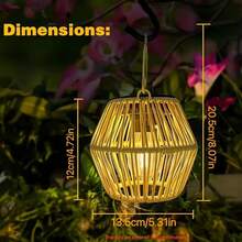 1/2pcs Outdoor Solar Lantern, Hanging Solar Chandelier, Outdoor Garden Metal Chandelier Decorative Lighting, Suitable For Courtyard And Terrace Solar Tree Lights, Can Be Hung For Garden, Terrace, Porch, Tree, Lawn And Path Decoration - Warm Light - View 7