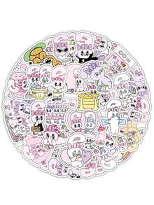 50 buc autocolante drăguțe cu desene animate cu animale, design pastelat roz moale cu iepurași, autocolante decorative pentru telefon, plicuri, scrapbooking - Baby Pink - Vizualizare 5