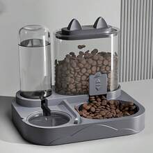 2-In-1 Automatic Cat Feeder And Water Dispenser, Dry And Wet Separation, Durable Plastic, Suitable For Multi-Pet Drinking And Healthy Feeding, Easy To Clean And Durable Pet Water And Food Station, No Battery Required - One Size Fits All - View 11