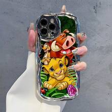 Disney.What Jungle Friends Patterned Phone Case Featuring A Charming Lion And His Playful Pals. Compatible With IPhone 17, 16, 15, 14, 13, 12, And 11 Pro Models. Made Of Durable TPU With Shockproof Protection. A Perfect Gift For Family, Friends, Birthdays, Holidays, And Special Occasions. - 銀色 - 查看 3