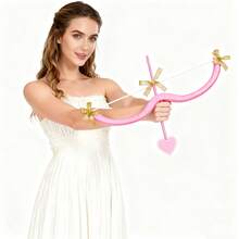 Set de mini arcos de Cupido, Arco de Cupido del Día de San Valentín, Flecha de Cupido, Flecha de la Diosa, Regalo de fiesta, Perfecto para el Día de San Valentín, Halloween, Carnaval, Fiestas de cumpleaños, Fiestas temáticas, Accesorios de disfraz, Accesorios de ropa (Rojo, Rosa)