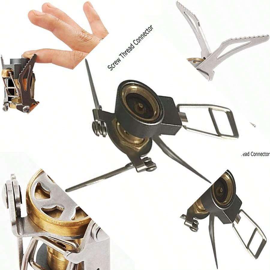 Mini portable titanium alloy automatic 2600W power folding camping stove for outdoor cooking like picnic, camping and hiking - mini estufa - Ver 1