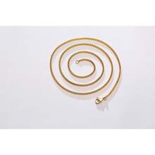 Collar Cadena de Oro - Collar de perlas cuadradas color acero, 2 mm, 51 cm/043 - Ver 8