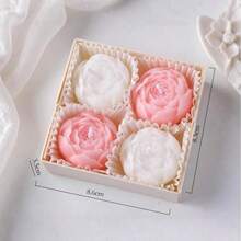 4pcs Valentine's Day Rose Aromatherapy Candles, Romantic Gift DIY Companion Gift, High Quality Soy Wax Handmade, Smoke Free With Aroma Candles, Perfect For Lover's Restaurant Decoration, Table Decoration, Party Scene Decoration, Candlelight Dinner Desktop Decoration, Home Decoration, Birthday Party, Companion Gift, Birthday Candles - Multicolor - View 9