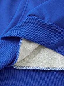 SpongeBob SquarePants 男士连帽卫衣，棉质面料，内里抓绒，海绵宝宝蟹堡王披萨IP连帽卫衣，男士落肩连帽衫，秋冬季加厚保暖宽松连帽卫衣，适合寒冷天气 - 彩蘭 - 查看 5