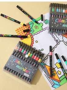 12/24/36/48 Colors Direct-To-Surface Liquid Acrylic Paint Marker Pen Set, Professional Drawing Soft Tip Pens And Markers, Acrylic Paint Pens, Suitable For Wood, Stone, Canvas, Glass, Fabric, Eggs, Rocks Painting And DIY Crafts Art Supplies, Back To School, Christmas Gift - Multicolor - View 1