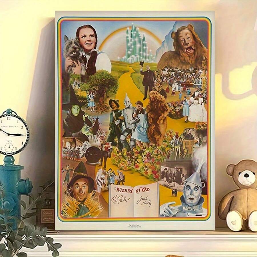 1pc Vintage Collage Canvas Art Print, Retro Forest Wall Decor, Provides Iconic Figures And Scenes For Bedroom, Living Room, Office, 2D Flat Printing Frameless - Multicolor - View 1