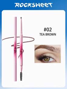 ROCK SWEET Eyebrow Pencil - Long-Lasting, Waterproof, Sweat-Proof, Smudge-Proof, Creates Natural Fluffy Brow Shape, Beginner-Friendly (Perfect Gift) - 02# Tea Brown - View 3