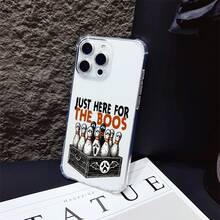 Funda de Teléfono Transparente Antigolpes con Patrón de Bolos de Horror de Halloween Creativo para iPhone 17, 16, 15, 14, 13, 12, 11, XS, XR, X, 8, 7, 6 y 6S, Modelos Pro/Max/Plus, Esquinas a Prueba de Golpes con Cobertura Completa de Protección de Cámara, Ultra Delgada - Mezcla de colores - Ver 1