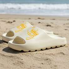 TIKP Unisex Sommer Dicker Sohle Rutschfeste Hausschuhe für Innen aus EVA, Outdoor Wasser- und Strandschuhe - Weißgoldkönig - Übersicht 1