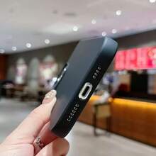 纯色硅胶防指纹毛绒手机壳，纯色保护套，兼容 17 Pro Max/16 Pro Max/15/15 Pro/15 Plus/15 Pro Max、S26/S25/S24/S23、荣耀手机，防水、防摔、防刮、耐磨，春季礼物，国际版，非国内版 - 黑色 - 查看 4