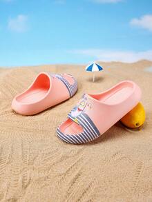 1 Pair Kids' Foam Slippers, EVA Lightweight Non-Slip Soft Bottom Cute Casual Slip-On Sandals For Boys & Girls - Pink - View 2