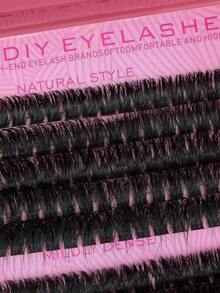 265片D卷蓬松单根假睫毛，80D+100D+120D浓密型，簇状长度10-18mm，混合浓密度，柔软轻盈，3D仿貂毛簇状假睫毛，化妆工具，假睫毛