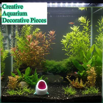 1PC,Shark Head Aquarium Decoration, Resin Fish Tank Ornament, Miniature Model