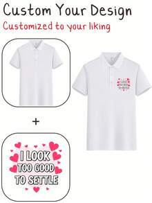 Customized Men's Casual Shirt - Photo/Logo/Text Can Be Printed On The Left Chest And Cuffs, Breathable Summer Short Sleeved, Pure Black, Hand Washed Only Suitable For Family Activities, Father's Day, Valentine's Day Gifts, Personalized Gift Shirt, Durable - White - View 8