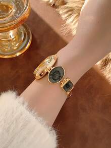 1pc New Fashion Women's Watch, Elegant Triangular Dial, Business Quartz Watch, Suitable For Daily Life, Parties And Banquets - Black - View 5