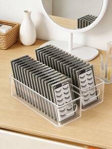 2pcs/1pc Large Capacity False Eyelash Storage Box, Tool Organizer, Eyelash Salon Special, Trolley Rack, Transparent Eyelash Box - Multicolor - View 7
