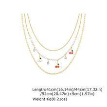 Conjunto de Collar de Tres Piezas de Cadena para Mujeres de Verano - Dorado - Ver 6