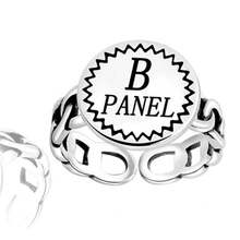 Anillo abierto de letra de cadena de joyería-hop de moda de plata tailandesa retro vintage coreana - Z - Ver 4