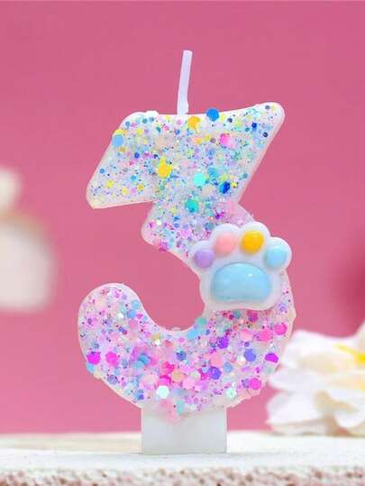 Cat Paw Series Digital Birthday Candles, Cake Party Decorations, Anniversary Celebration Supplies