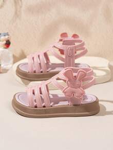 Toddler Girls' Breathable Soft Bottom Anti-Slip Princess Jelly Shoes, Infant Hollow Out Closed Toe Sandals - Pink - View 1