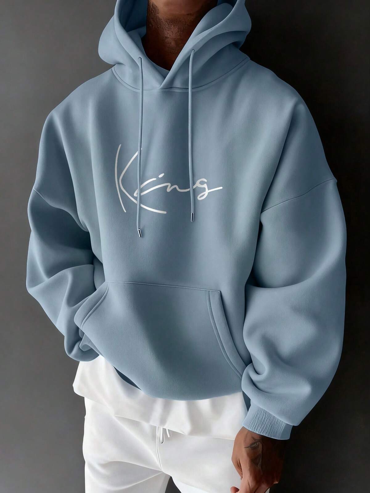 sweat-shirt à capuche décontracté polyvalent pour hommes avec poche kangourou et cordon de serrage, imprimé slogan CALIFORNIA, automne/hiver 2