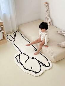 1pc Faux Wool 10mm Thick, 1000g/㎡, Cute Puppy Asymmetrical Shaped Carpet, Fluffy Soft Area Rug, Non-Slip Washable Mat For Bedroom, Living Room, Study Or Bathroom - Multicolor - View 15