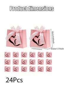 12/24pcs Valentine's Day Mini Gift Boxes & Holiday Gift Bags, Suitable For Weddings, Birthdays, Singles Parties And Other Celebrations