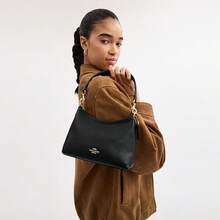 Coach Bolso de hombro para mujer, bandolera con cremallera, pequeño bolso tipo cartera, bolso tipo hobo con correa ajustable - Negro - Ver 4