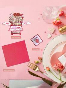 3D立体情人节贺卡套装 - “情人节快乐”贺卡，情人节约会邀请卡，情人节互赠贺卡，可折叠，含迷你贺卡和信封，理想的情人节礼物！3D情人节贺卡，心形设计，梦幻主题，纸艺工艺，附赠信封，适合送给妻子或用于婚礼等特殊场合。 - 彩色 - 查看 8