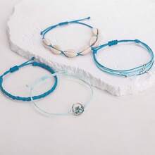 FANCY SHINY Wave String Bracelets Braid Puka Shell Bead Bracelets Handmade Cute  Boho Easter Jewelry Gifts For Women - Danau Biru - View 6