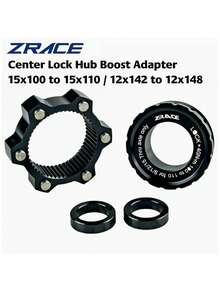 ZRACE 1 件装户外运动自行车中锁花鼓 Boost 适配器，15x100 转 15x110，12x142 转 12x148，6 孔中锁 - 黑色 - 查看 1