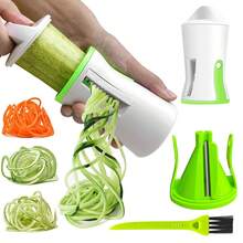 SANKESONG 2-In-1 Vegetable Slicer, Spiral Shredder, Quick Chopper, 2 Shredding Designs, Includes Cleaning Brush, Suitable For Vegetarian Alternatives, Compatible With Carrots, Cucumbers, Zucchini (2-In-1 Shredder And Mini Shredder Available, Mini Shredder Without Cleaning Brush) - Green - View 14