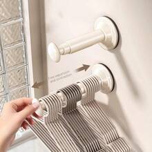 Retractable Clothesline Rack, Wall Mounted Drying Rack With Suction Cup For Balcony, No Drilling Required - White - View 2