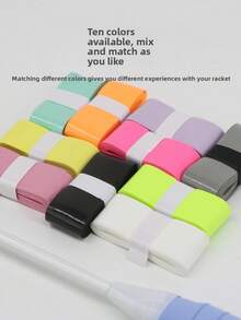 5pcs/10pcs Professional Badminton Racket Grip Tape, Flat Grip Tape, Thin Sticky Grip, Tennis Racket Grip, Racket Strap, Sweatband, Anti-Slip Grip Tape