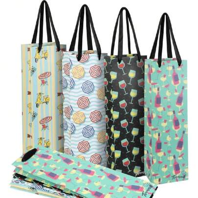 Wine Gift Bags-12pcs Bottle Gift Bags In 4 Designs, Gift Bags For Wine Bottles Gifts At Business Parties, Birthda, Father's Day, Mother's Day, Graduations, Holida, Christmas,Green,35451301